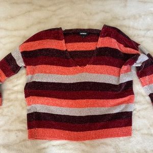 STRIPED EXPRESS V NECK SWEATER
